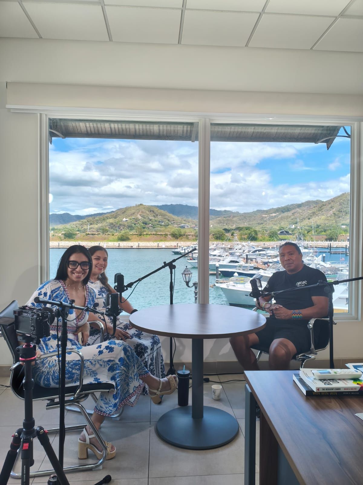 Kamel being interviewed at the Flamingo Marina Whale & Dolphin Festival 2026