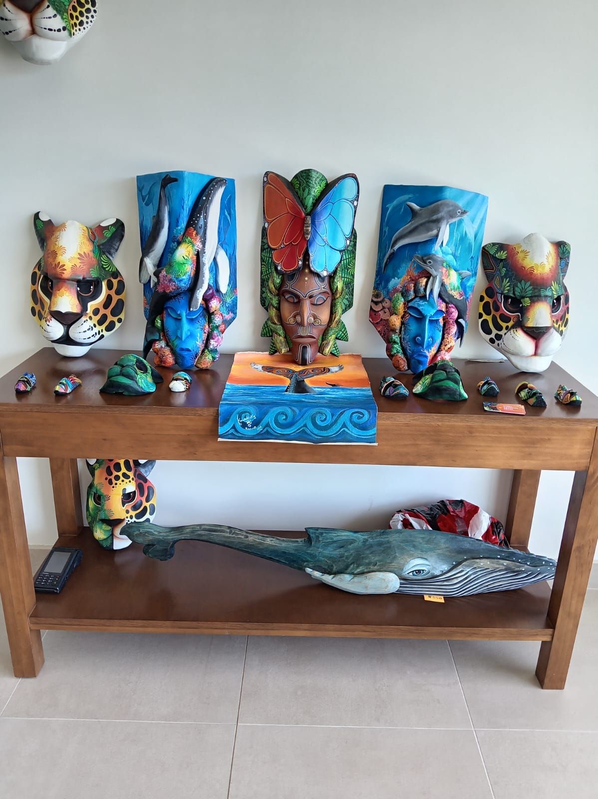 Kamel's masks and paintings on display at the festival