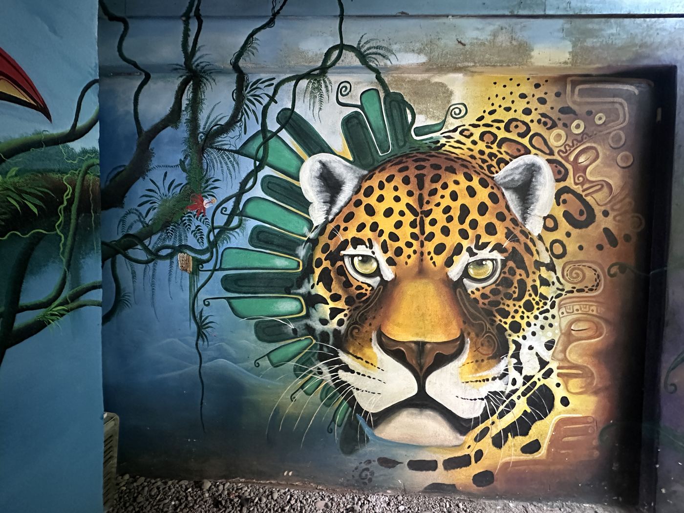 Jaguar mural at La Cusinga Lodge, Uvita